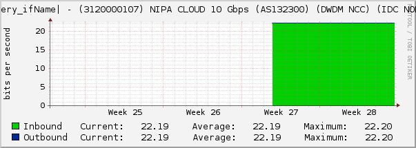 |query_ifName| - (3120000107) NIPA CLOUD 10 Gbps (AS132300) (DWDM NCC) (IDC NONT)
